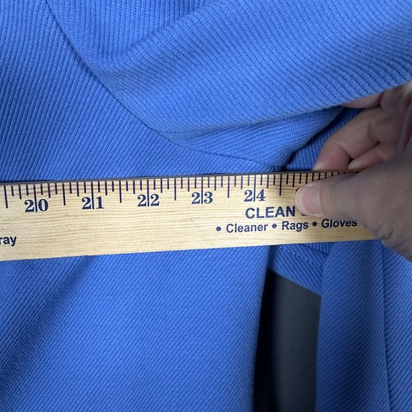 Talbots Plus 20W Blue Military Style Blazer Jacket High Collar Classic Preppy - Picture 9 of 10